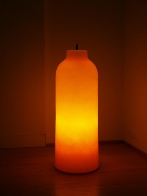 Stående lampe Midnattsol i gult glass